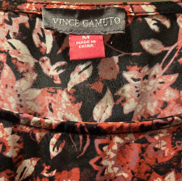 Vince Camuto Floral Blouse - Red and Black - Picture 5 of 6
